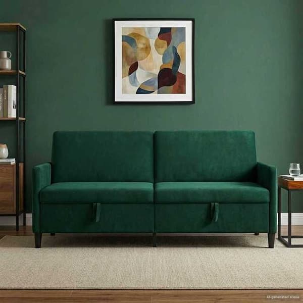 Maison Exclusive - Sofa med opbevaring Mørkegrøn 192 x 78 x 87 cm Polyester
