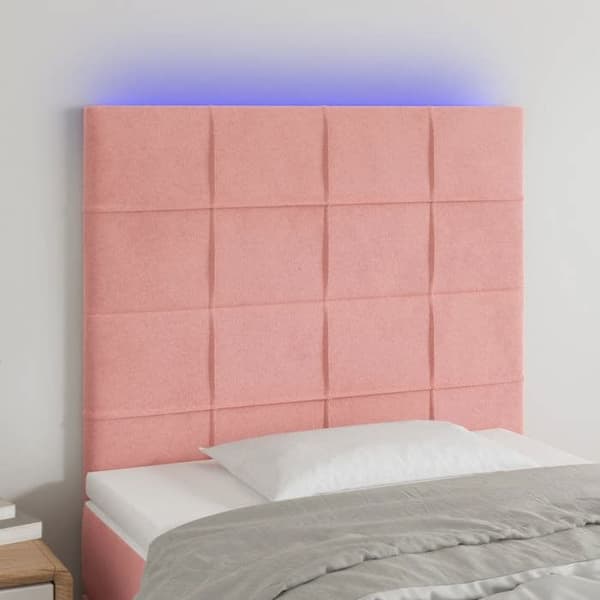 Maison Exclusive - LED-pääty 100x5x118/128 cm Sametti, Vaaleanpunainen Ros