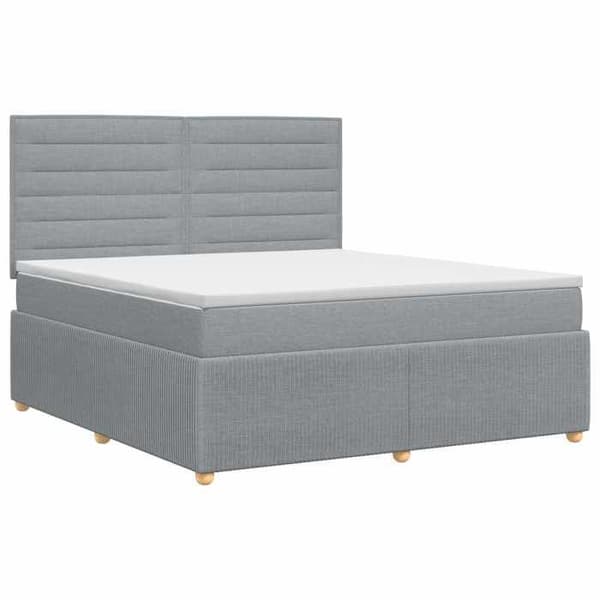 Maison Exclusive - Boxspring säng med madrass Ljusgrå 140 x 190 cm Tyg