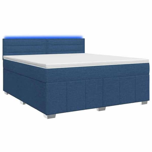 Maison Exclusive - Boxspring säng med madrass Blå 140 x 200 cm Tyg Blå