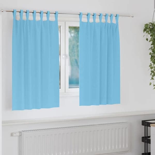 Maison Exclusive - Mørklægningsgardiner med ringe 2 stk Lys blå 140 x 140 cm