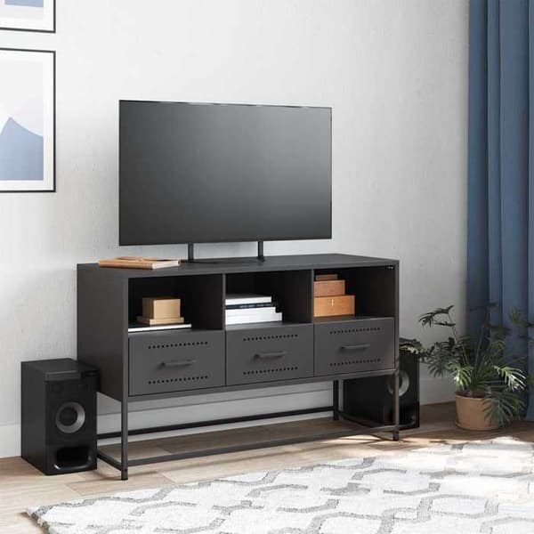 Maison Exclusive - Sort TV-møbel 100,5x39x60,5 cm stål Svart