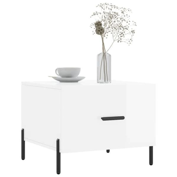 Maison Exclusive - 2 st soffbord vit glansig 50x50x40cm ingenjörsträ
