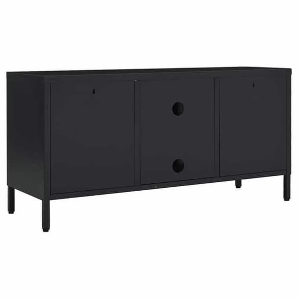 Maison Exclusive - TV-møbel Sort 105x35x52 cm Stål og glas
