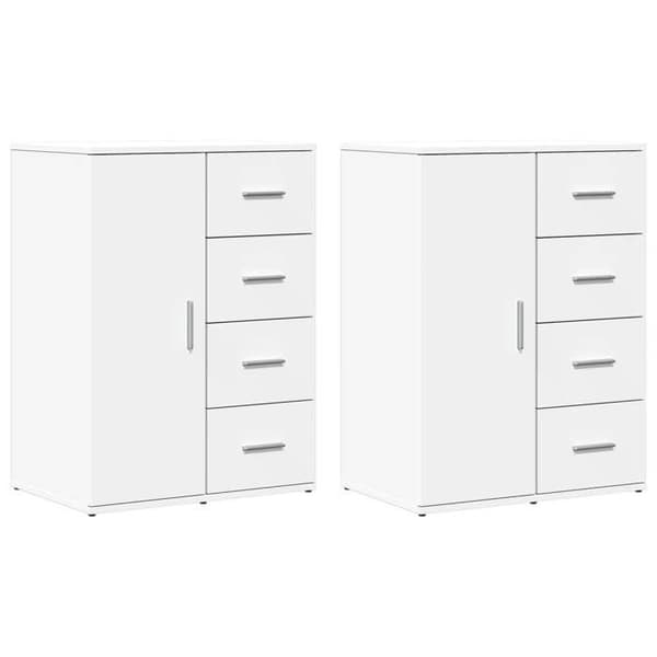 Maison Exclusive - Bufféer 2 st vit 59x39x80 cm ingenjörsträ Vit