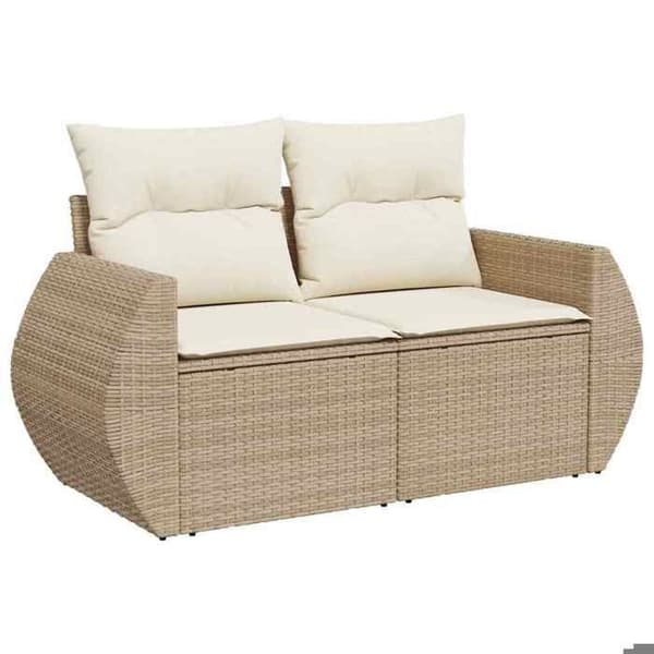 Maison Exclusive - 12 osan puutarhakalustesarja, beige polyrottinki