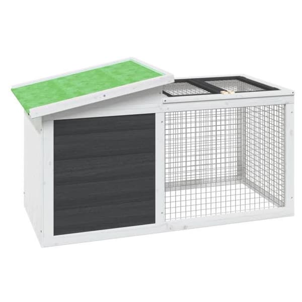 Maison Exclusive - Harmaa Clapier 100,5x54x55 cm massiivipuusta grå, vit, grön