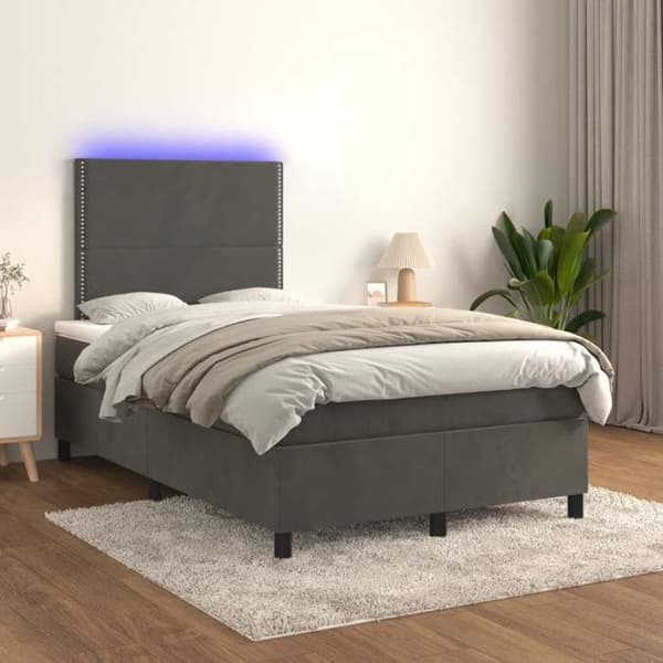 Maison Exclusive - Lamelsiftnet seng med mørkegrå LED-madras 120x190 cm
