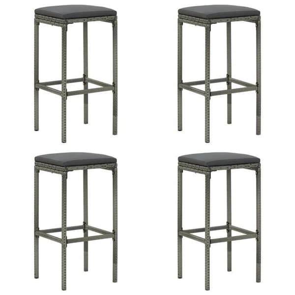 Maison Exclusive - Havebar sæt 5 dele med puder, flet i grå grå