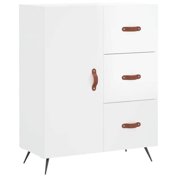 Maison Exclusive - Buffé Vit glänsande 69,5x34x90 cm Ingenjörsträ