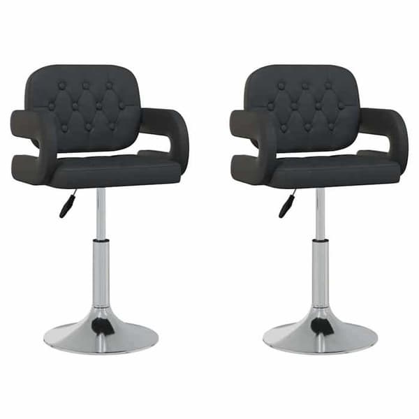 Maison Exclusive - Svängbara matstolar set om 2 svart konstläder