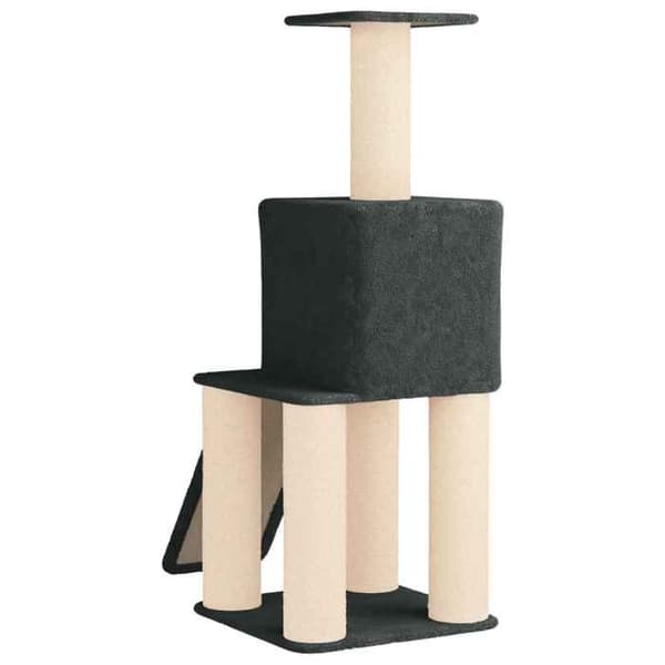 Maison Exclusive - Kattträd med sisal klöspålar Mörkgrå 146 cm