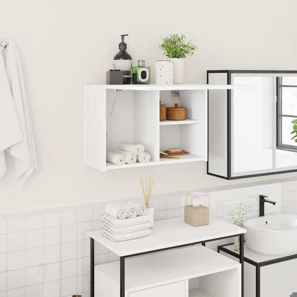 Maison Exclusive - Väggmonterad badrumsskåp vit 60x25x40 cm ingenjörsträ Vit