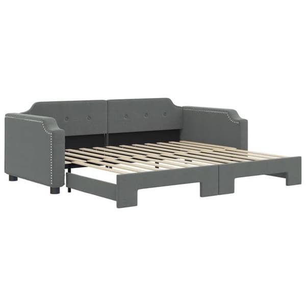 Päivävuode - EXCLUSIVE-KOTI - 90x200 cm - vuodevaatelaatikolla - Tummanharmaa - 100% polyesterikangas Mörkgrå
