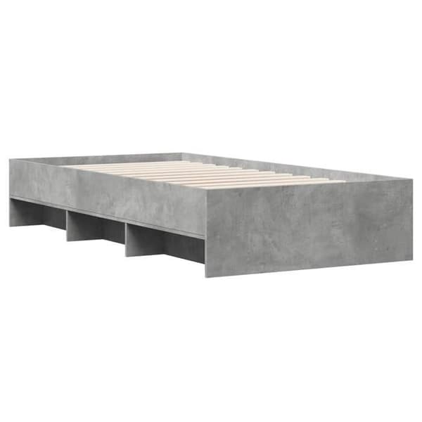 Sengestel - EKSKLUSIV HUS - Sonoma grå - 80 x 200 cm - Ingeniørtræ - Fast lamelbund Sonoma grå