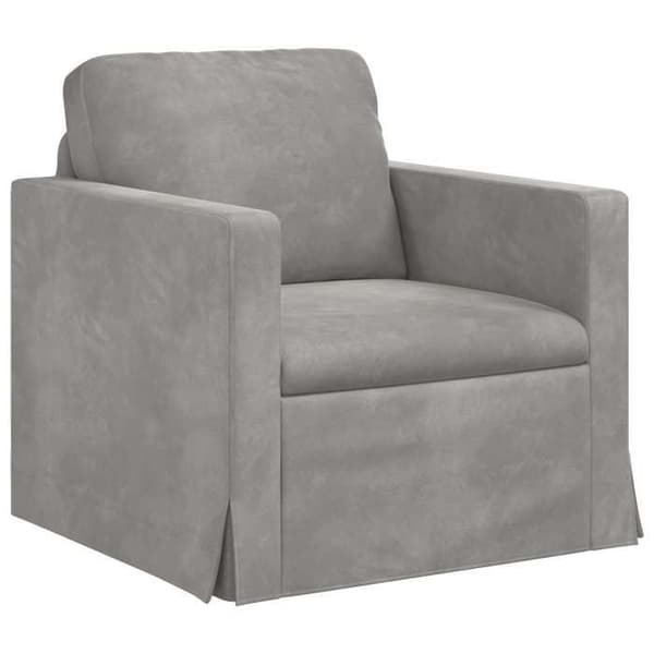 Maison Exclusive - Soffa Ljusgrå 78 x 78 x 80 cm Sammet