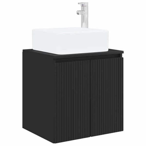 Eksklusiv hus - Vægmonteret håndvask vanity Sort 49,5 x 41 x 63 cm Ingeniørtræ