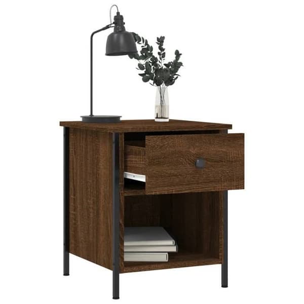 Maison Exclusive - Natborde 2stk egetræ brun 40x42x50cm ingeniørtræ Brun ek