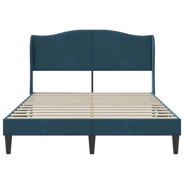 Maison Exclusive - Sängram med blått huvudgavel 120 x 190 cm Sammet