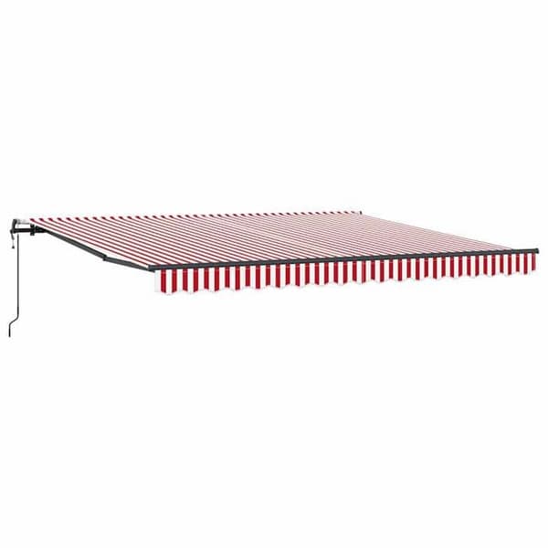 Maison Exclusive - Fällbart tak Röd och Vit 400 × 350 cm