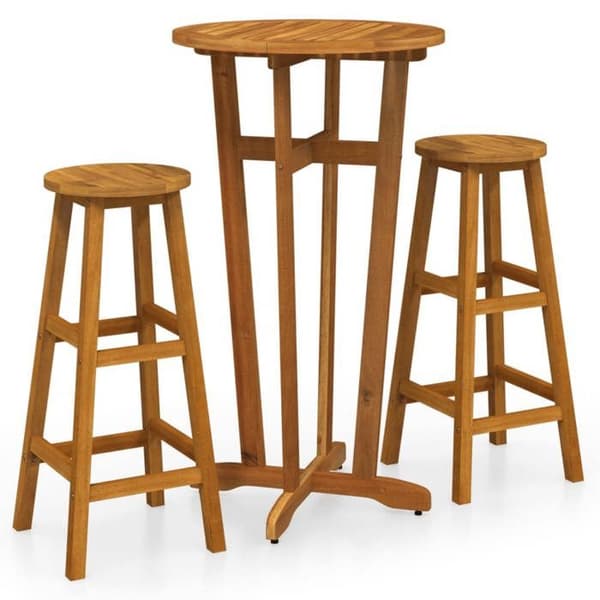 Maison Exclusive - Barset 3 delar i solid akaciaträ