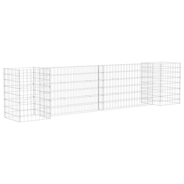 Maison Exclusive - Gabionplanter i H Ståltråd 260x40x60 cm silver-