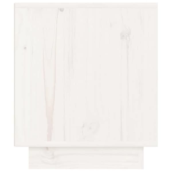 Maison Exclusive - Hvid natbord 40x34x40 cm Solid fyrretræ Vit