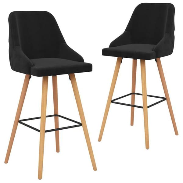 Maison Exclusive - Baarijakkarat 2 kpl musta sametti Svart