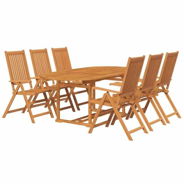 Maison Exclusive - Udendørs spisebordssæt 7 dele Solid akacietræ 150-200 cm