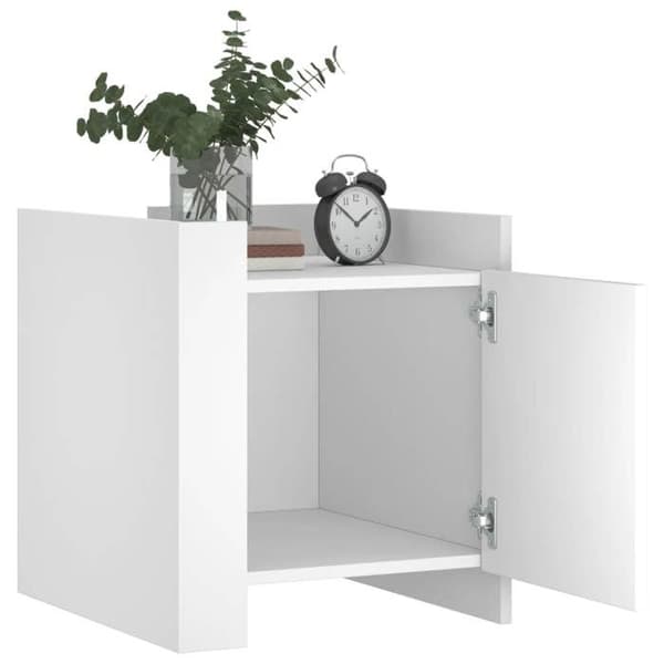 Maison Exclusive - Sängbord vit 45x50x50 cm ingenjörsträ