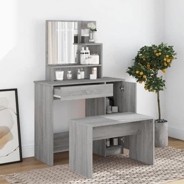 Maison Exclusive - Sonoma grå makeupbord sæt 86,5x35x136 cm