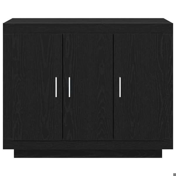 Maison Exclusive - Buffet Sort egetræ 92 x 35 x 75 cm Ingeniørtræ svart ek