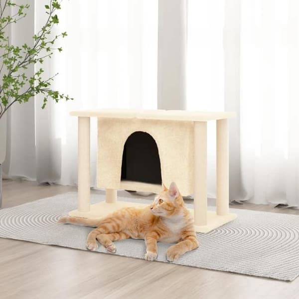 Maison Exclusive - Kattekradse med sisal i creme 50 cm Grädde