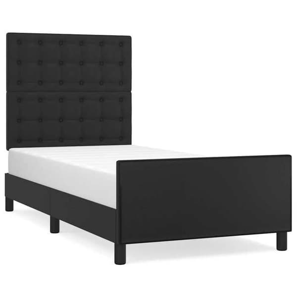 Maison Exclusive - Sengestel uden madras sort 90x190 cm kunstlæder Svart
