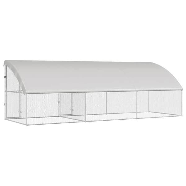 Maison Exclusive - Hønsebur med 2 døre 3 dele Sølv 600x200x200cm Silver