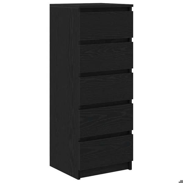 Maison Exclusive - Buffet med skuffer i sort eg 37,5x35x99 cm ingeniørtræ