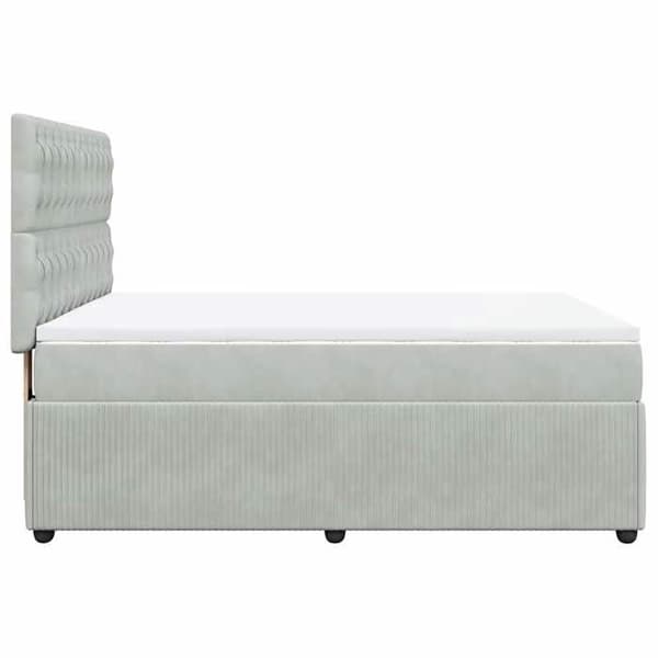 Maison Exclusive - Seng solid bund med socker og madras Grå 160x200cm Velour