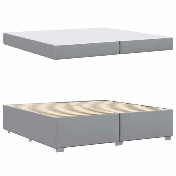 Maison Exclusive - Sengestel med madras Lys grå 200 x 200 cm stof