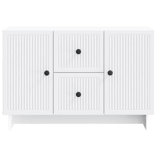 Buffet bas - EKSKLUSIVT HUS - 89 x 34,5 x 60 cm - Ingeniørtræ - Mat hvid - Moderne, stor opbevaring Vit