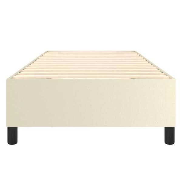 Maison Exclusive - Sengebund med cremefarvede lameller 90x190 cm i kunstlæder