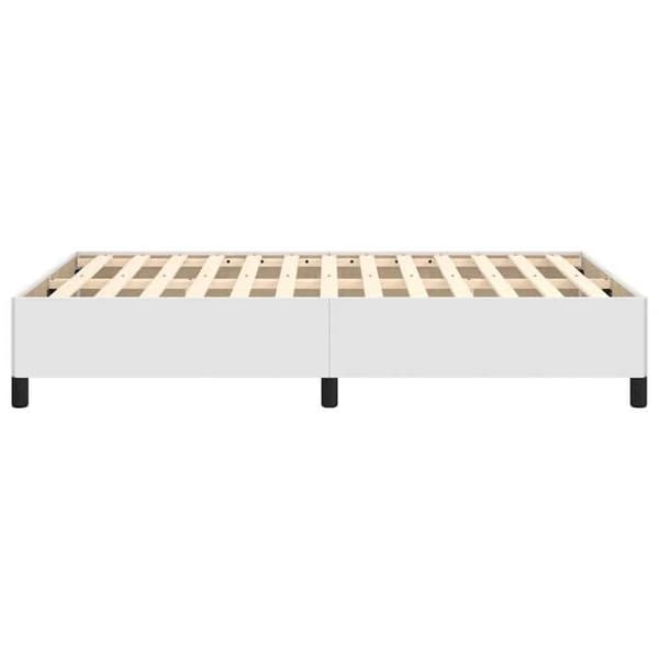 Sengestel - EKSKLUSIV HUS - 120x200 cm - Kunstlæder hvid - Lameller - Robuste ben Vit