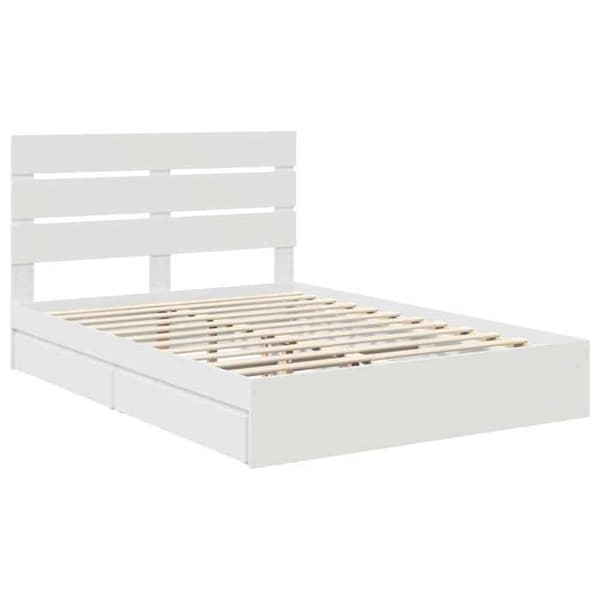 Maison Exclusive - Förvaringssäng Vit 160 x 200 cm Ingenjörsträ