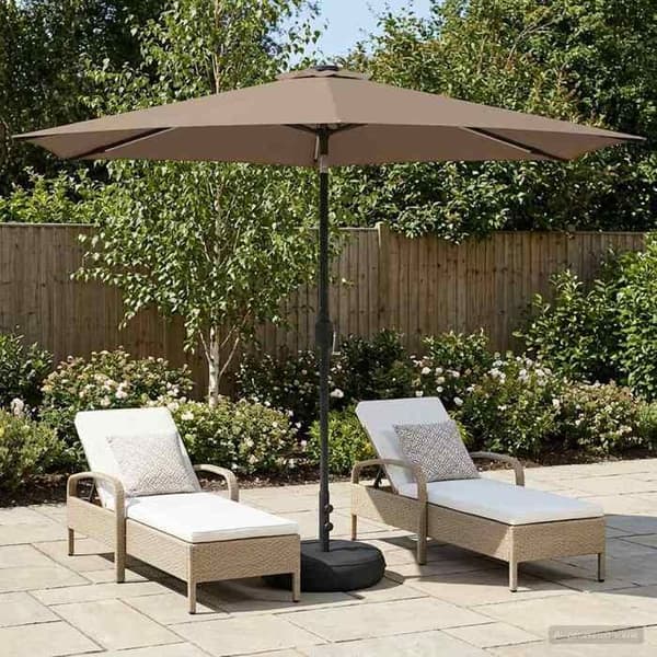 Maison Exclusive - Haveparasol med LED-lys og base 300 x 300 cm