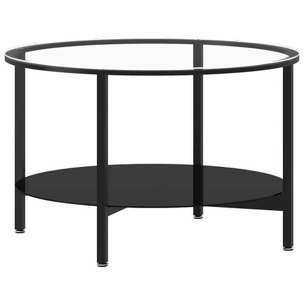 Maison Exclusive - Svart och transparent tebord 70 cm Härdat glas
