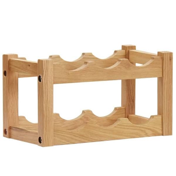 Maison Exclusive - Viinipulloteline 6 pullolle 37x21x21 cm Tammi Naturlig ek
