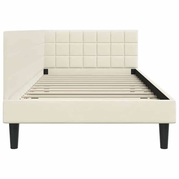 Maison Exclusive - Hörnsängram Creme 90 cm x 200 cm Sammet