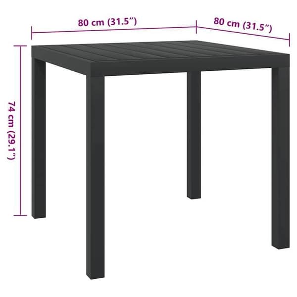 Havemøbel - EKSKLUSIV HUS - 80x80 cm - Sort - Aluminium & WPC - Højde 74 cm Svart