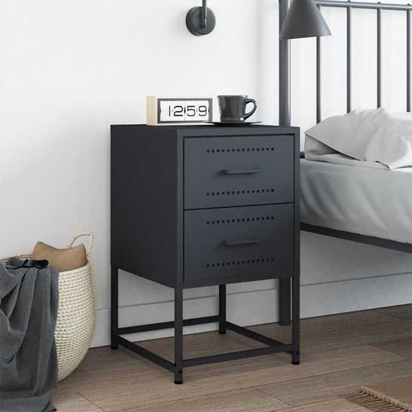 Maison Exclusive - Sängbord antracit 36x39x60,5 cm stål