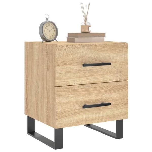 Maison Exclusive - Natborde 2 stk. egetræ sonoma 40x35x47,5 cm