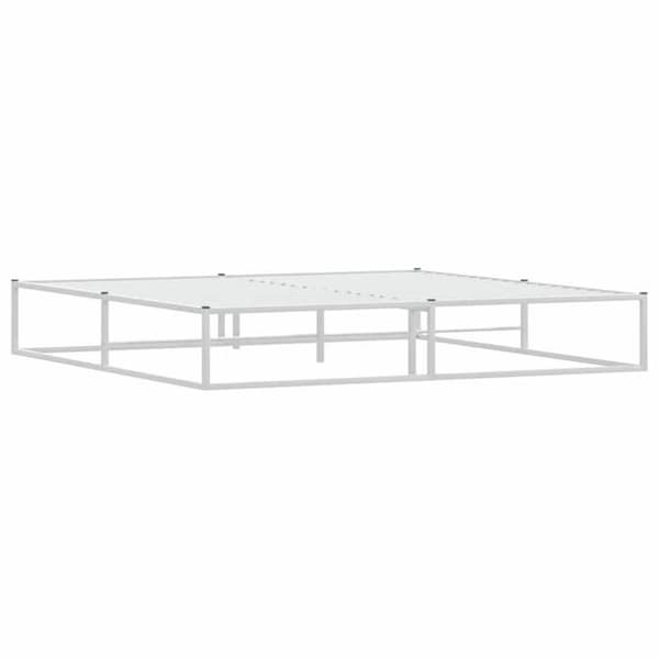 Sengestel - EKSKLUSIV HUS - 200 x 200 cm - Hvid - Metal - Lamelseng Vit